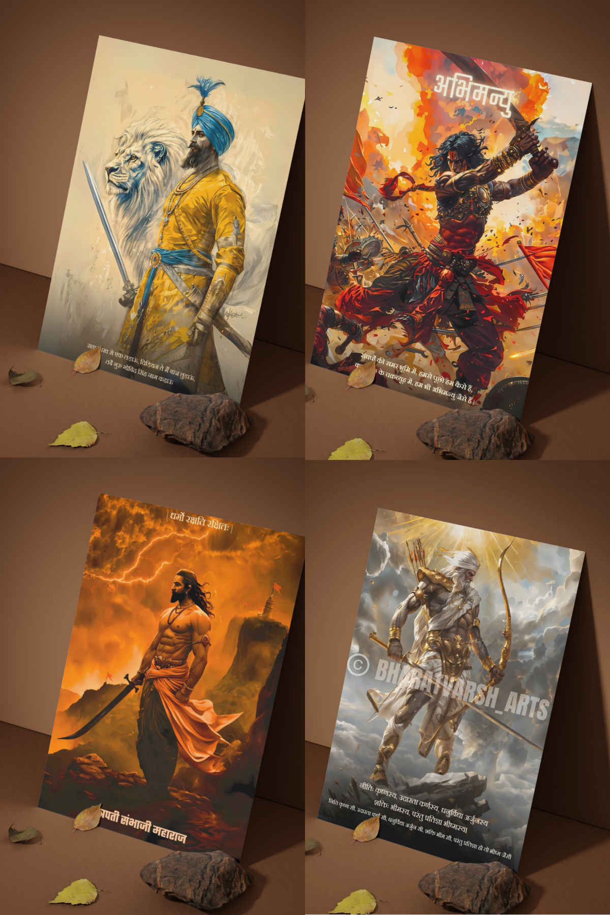 The 'YODDHA' 12 Premium Warrior Posters Combo + Free Wall Friendly Glue Dots + 2 Surprise Sticker (Copy)