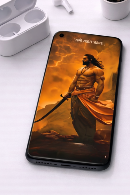 The 'धर्मो रक्षति रक्षितः' Sambhaji Maharaj Mobile Skin | Premium UV Print | Matte Finish
