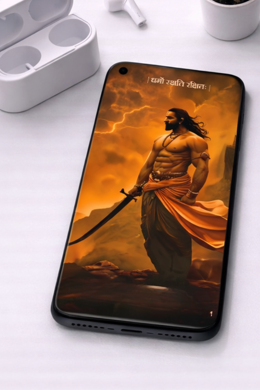 The 'धर्मो रक्षति रक्षितः' Sambhaji Maharaj Mobile Skin | Premium UV Print | Matte Finish