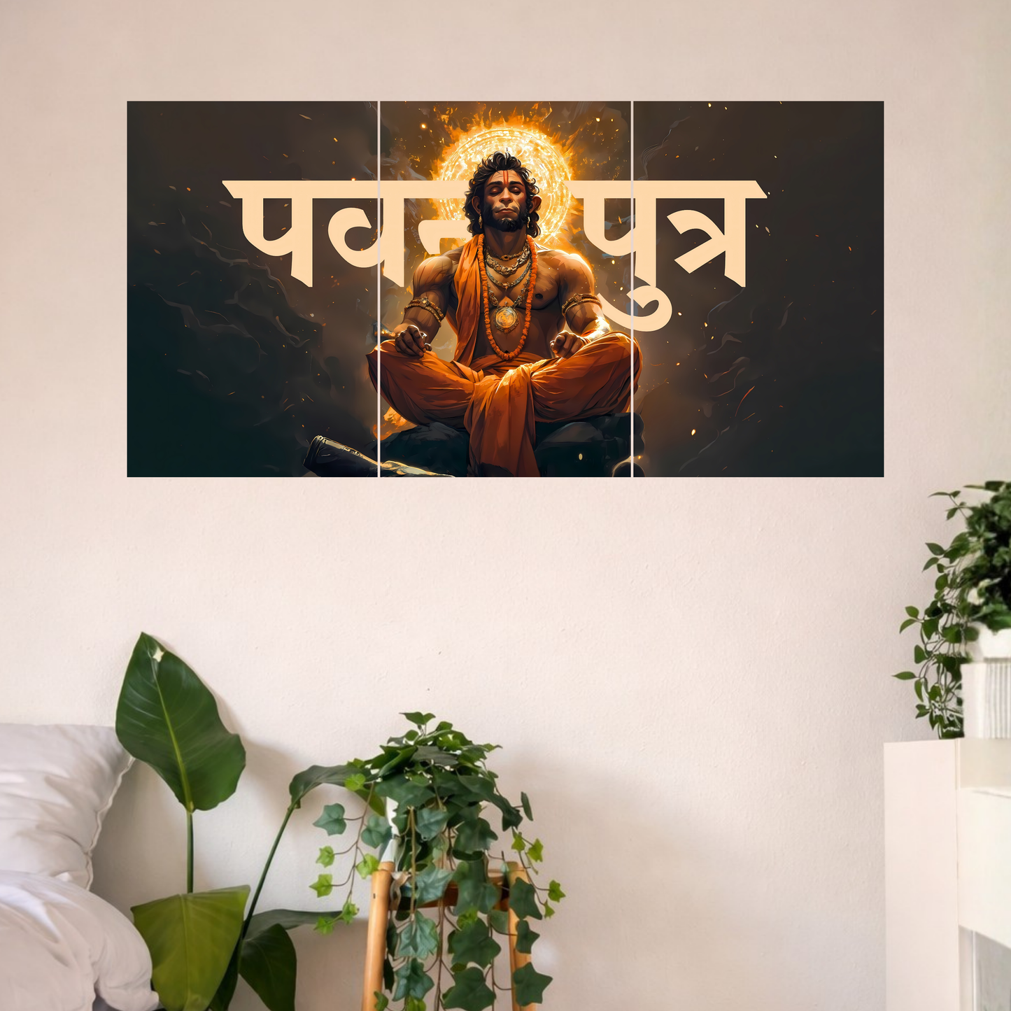 The Pavanputra Hanuman Epic 3 Panel SPLIT Poster | 8K | Premium Glossy