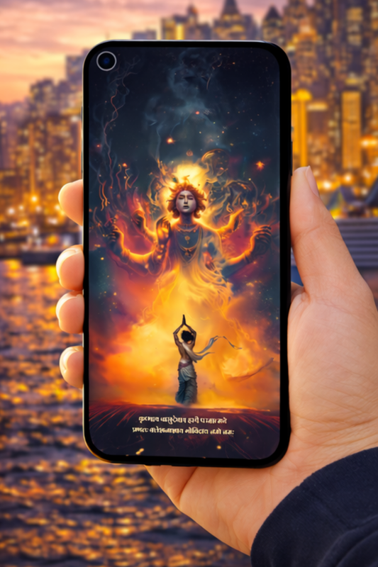 The "कृष्णाय वासुदेवाय हरये परमात्मने" Krishna Mobile Skin | Premium UV Print | Matte Finish