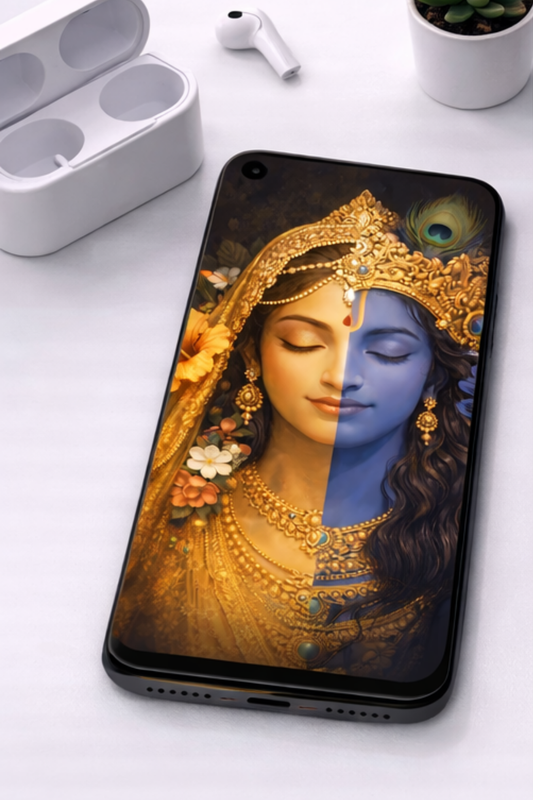 The Radha Krishna Peaceful Mobile Skin | Premium UV Print | Matte Finish