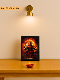 The "महिषासुरमर्दिनि" Durga Mata Wall Frame | Premium Quality - Bharatvarsh Arts--Wall Poster Sets - Buy Indian Spiritual, Mythology, Gods, Warrior Wall Art - For Living Room, Decor