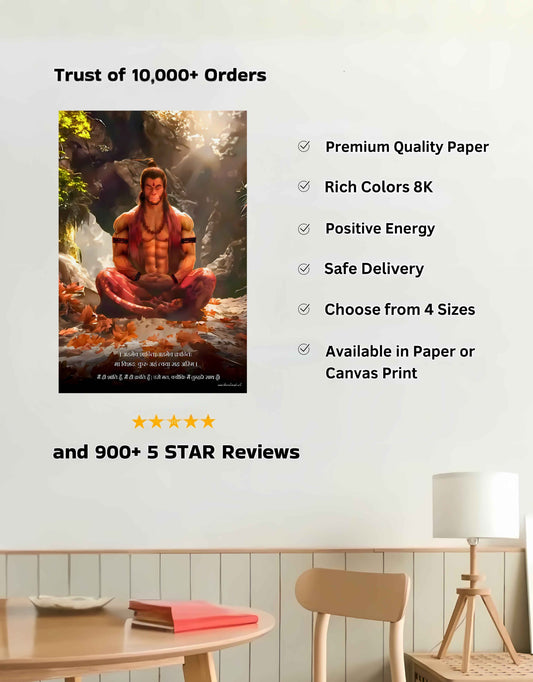 The 'अहमेव क्रान्तिः' Hanuman Meditation Poster | 8K | Premium Glossy