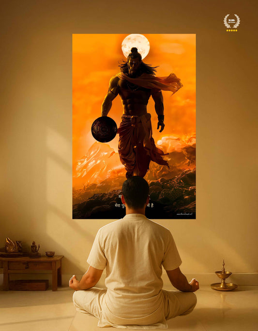 The 'पवनपुत्र' Pavanputra Hanuman Large Poster | 8K | Premium Glossy