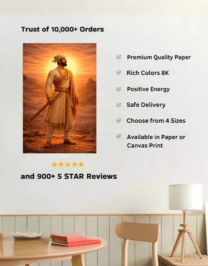 The Chantrapati Shivaji Maharaj Raigad Premium Large Poster | 8K | Premium Glossy