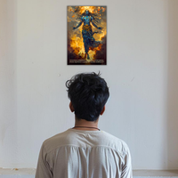 The "यदा यदा हि धर्मस्य" Krishna Bhagwan Poster | 8K | Premium Glossy - Bharatvarsh Arts--Wall Poster Sets - Buy Indian Spiritual, Mythology, Gods, Warrior Wall Art - For Living Room, Decor