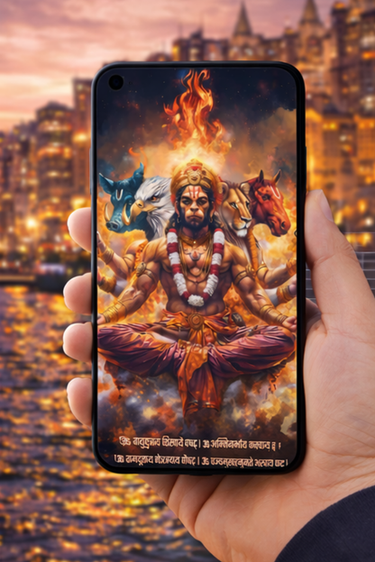 The 'ॐ पञ्चमुखहनुमते' Panchmukhi Hanuman Mobile Skin | Premium UV Print | Matte Finish