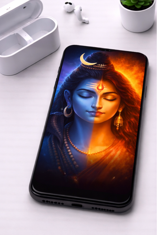 The Shiv Shakti Spiritual Mobile Skin | Premium UV Print | Matte Finish
