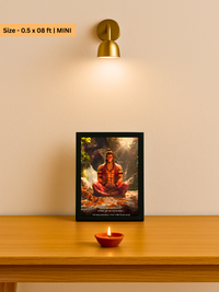 The 'अहमेव क्रान्तिः' Hanuman Meditation Wall Frame | Premium Quality - Bharatvarsh Arts--Wall Poster Sets - Buy Indian Spiritual, Mythology, Gods, Warrior Wall Art - For Living Room, Decor