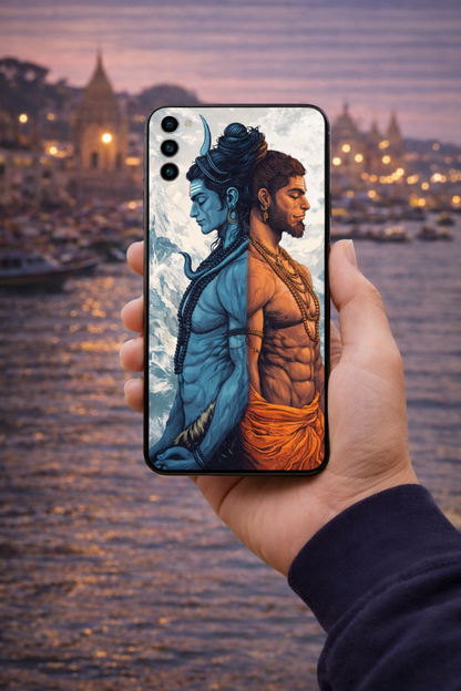 The Shiv Hanuman Powerful Mobile Skin | Premium UV Print | Matte Finish