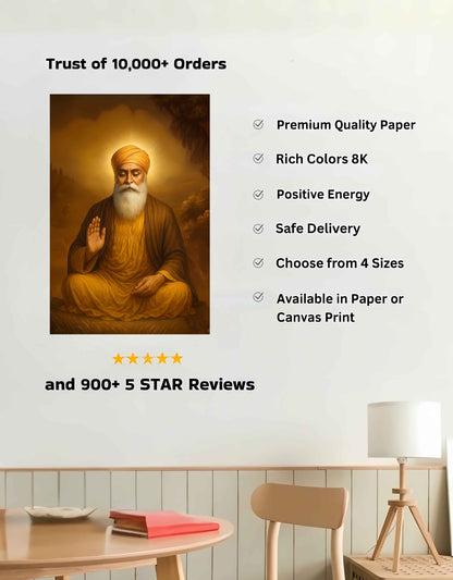 The Guru Nanak Ji Large Wall Poster | 8K | Premium Glossy