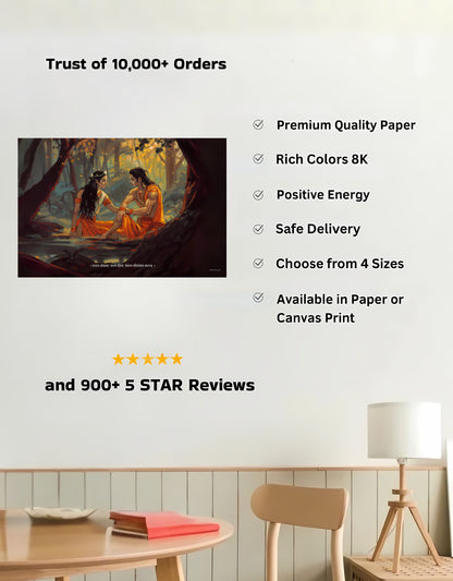 The 'वनवास' Moment of Ram and Sita Premium Large Poster | 8K | Premium Glossy