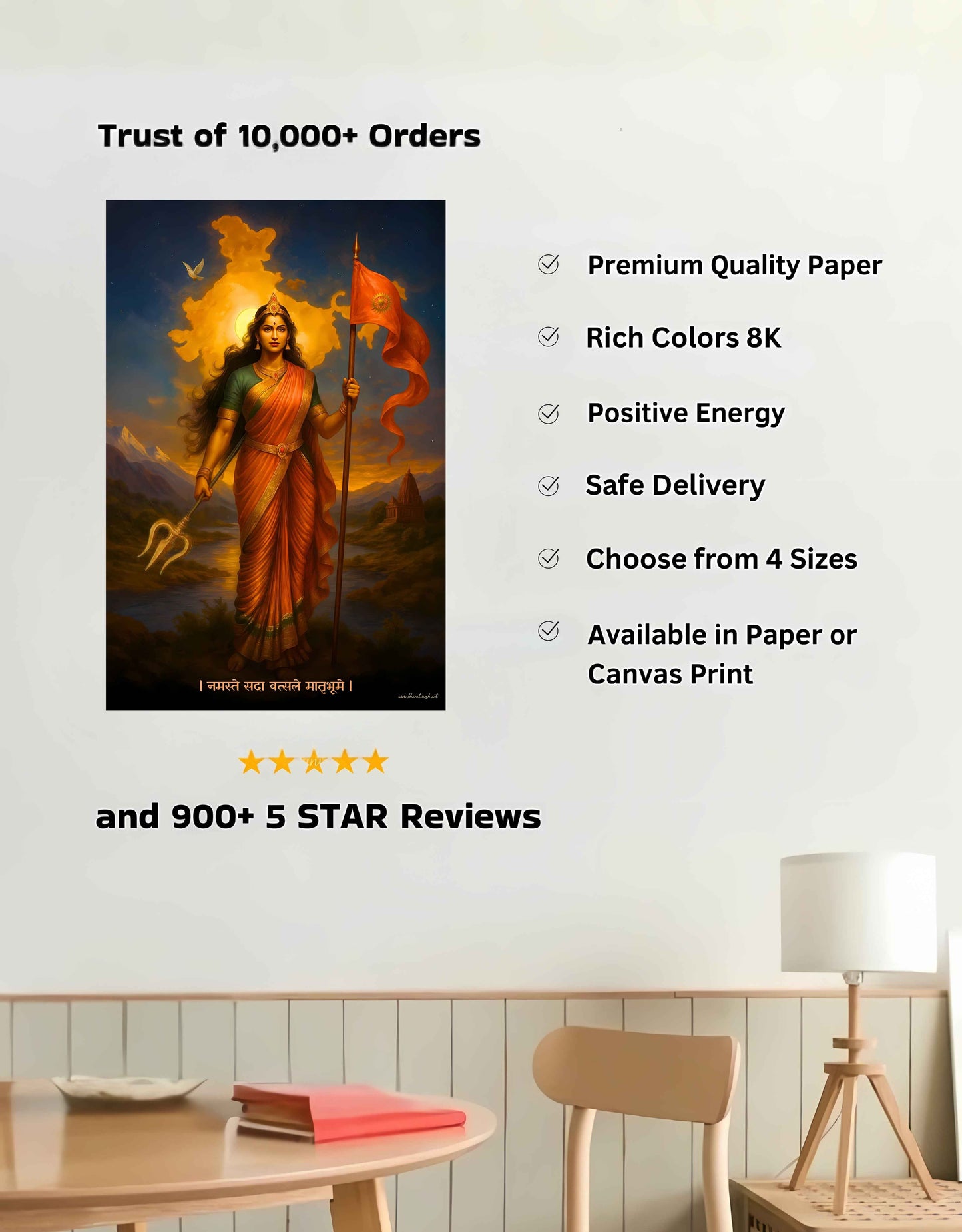 The 'नमस्ते सदा वत्सले मातृभूमे' Bharat Mata Premium Large Poster | 8K | Premium Glossy