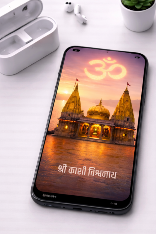 The 'श्री काशी विश्वनाथ' Kashi Vishwanath Shiv Temple Mobile Skin | Premium UV Print | Matte Finish
