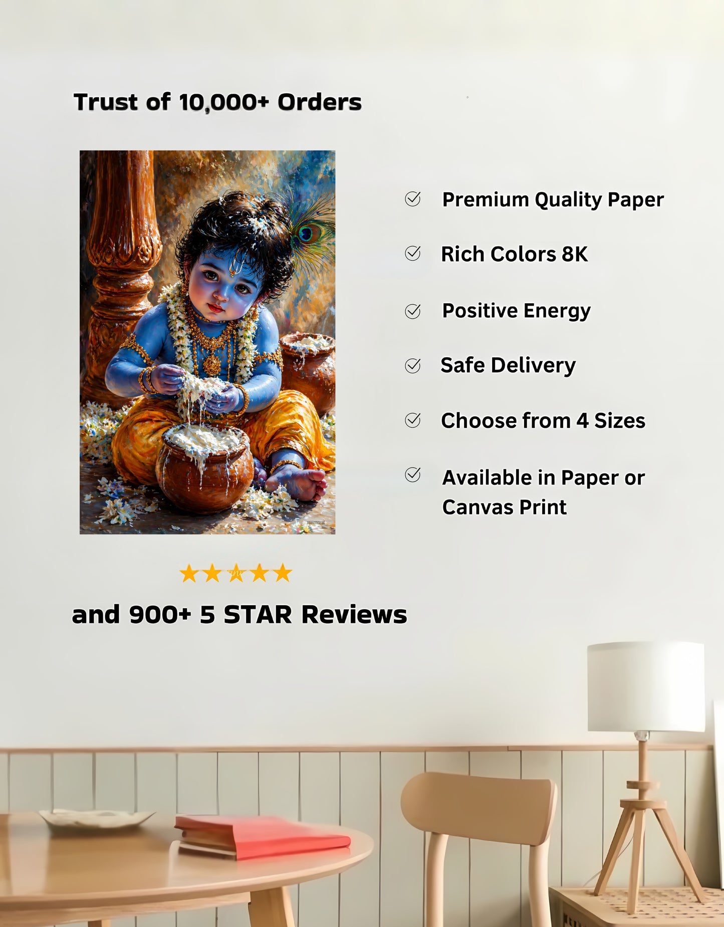 The Bal Krishna Makhanchor Premium Large Poster | 8K | Premium Glossy