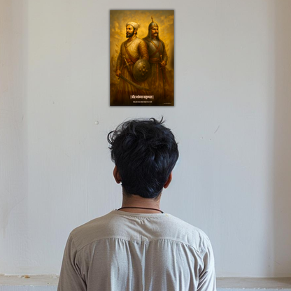 The ' वीर भोग्या वसुन्धरा' Chatrapati Shivaji Maharaj and Maharana Pratap Warrior Wall Poster | 8K | Premium Glossy