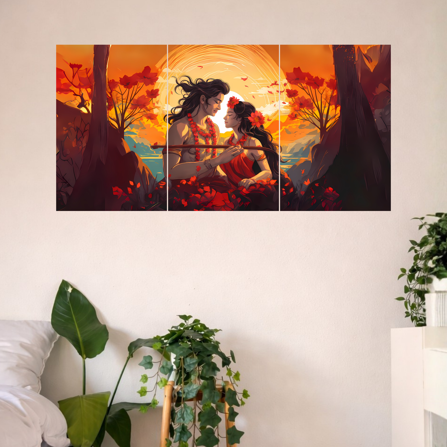 The Radha Krishna Epic 3 Panel SPLIT Poster | 8K | Premium Glossy