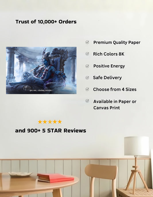 The Krishna King of Dwarka Premium Large Poster | 8K | Premium Glossy