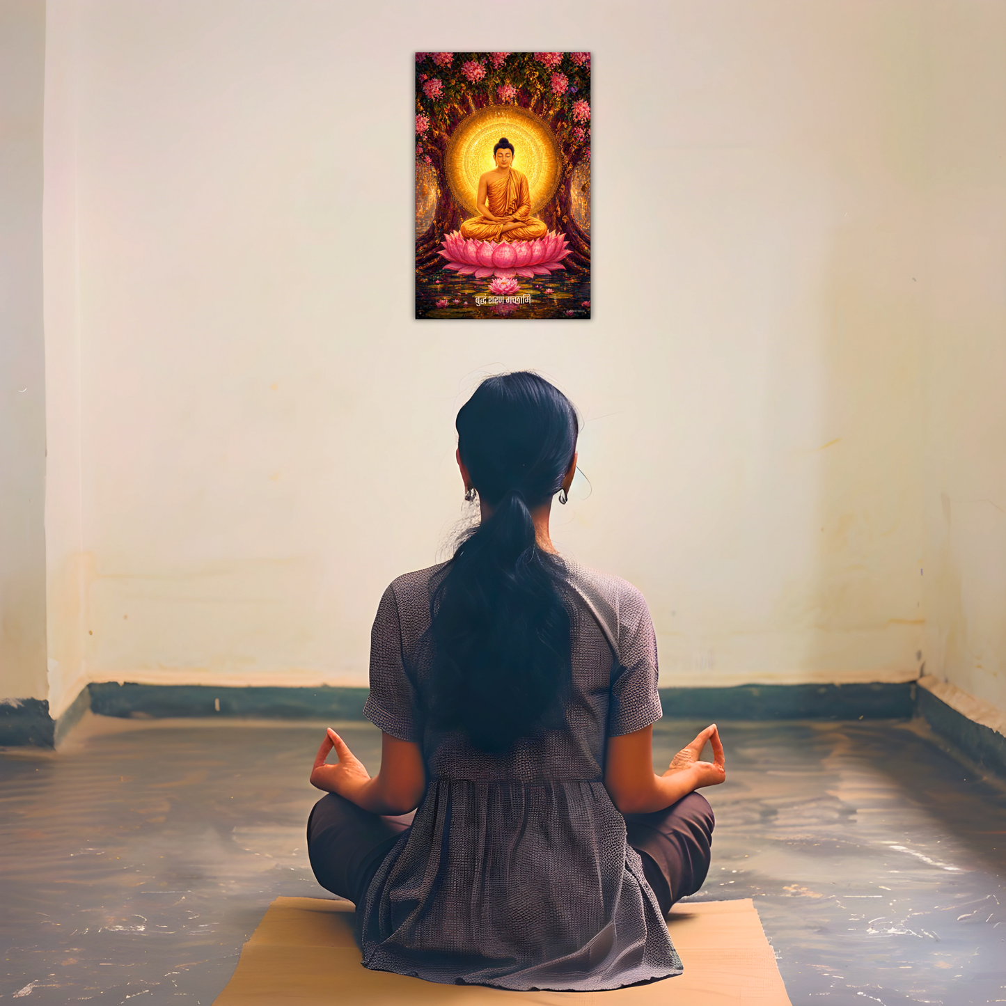 The 'बुद्धं शरणं गच्छामि' Gautam Buddha Peaceful Poster | 8K | Premium Glossy