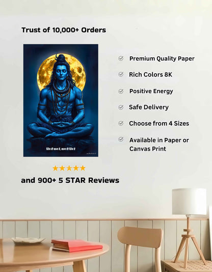 The "शिव ही सत्य है" Shiva Large Poster  | 8K | Premium Glossy