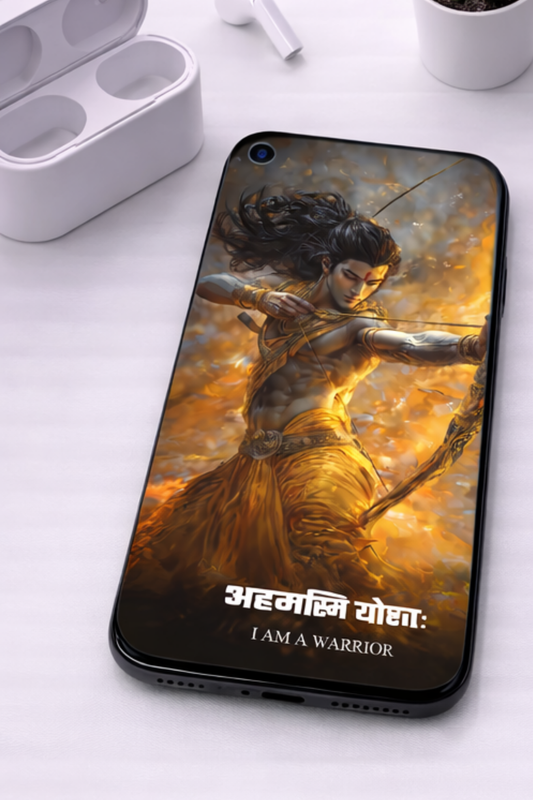 The "अहमस्मि योधः" Prabhu Shreeram Warrior Mobile Skin | Premium UV Print | Matte Finish