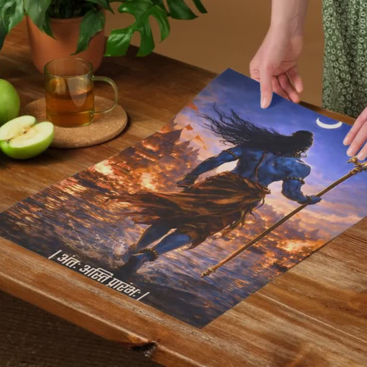 The 'अंतः अस्ति प्रारंभः' Lord Shiva & Kashi Poster | 8K | Premium Glossy