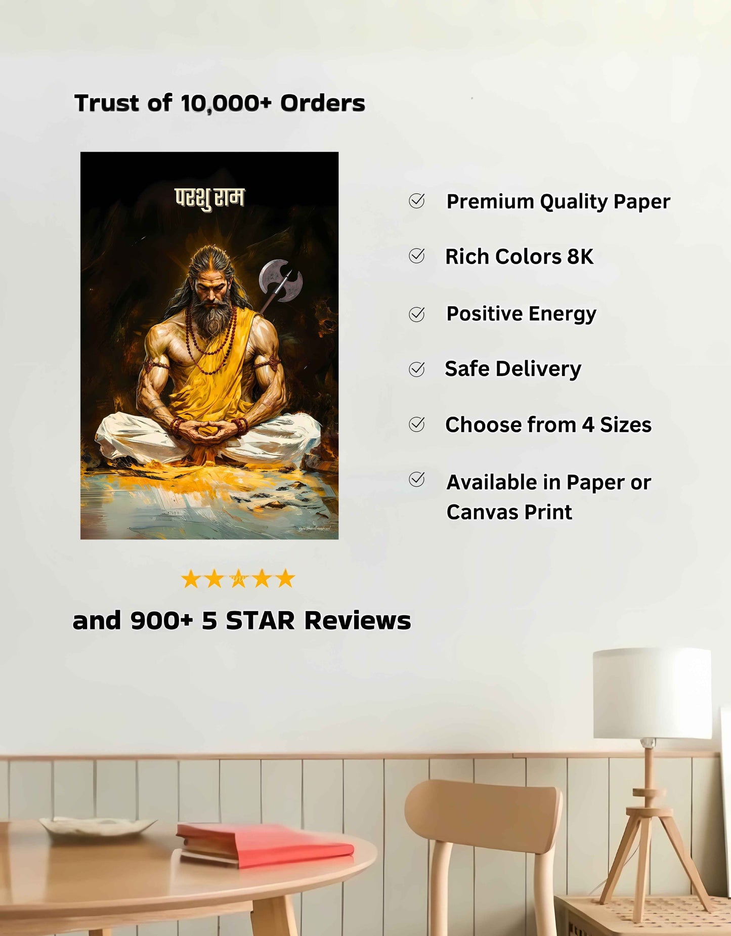 The Parshuram Meditation Large Poster | 8K | Premium Glossy