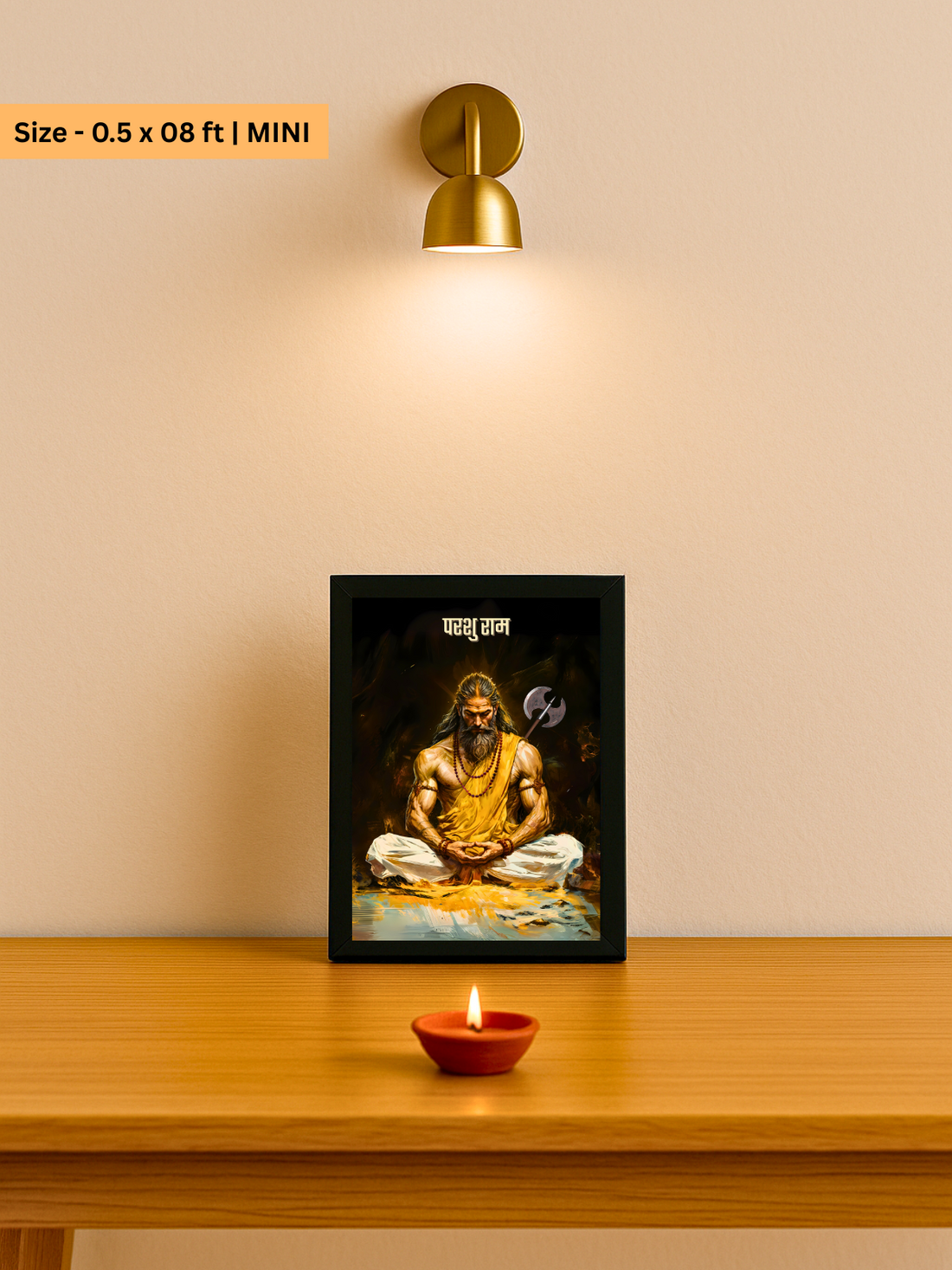 The Parshuram Meditation Wall Frame | Premium Quality - Bharatvarsh Arts--Wall Poster Sets - Buy Indian Spiritual, Mythology, Gods, Warrior Wall Art - For Living Room, Decor