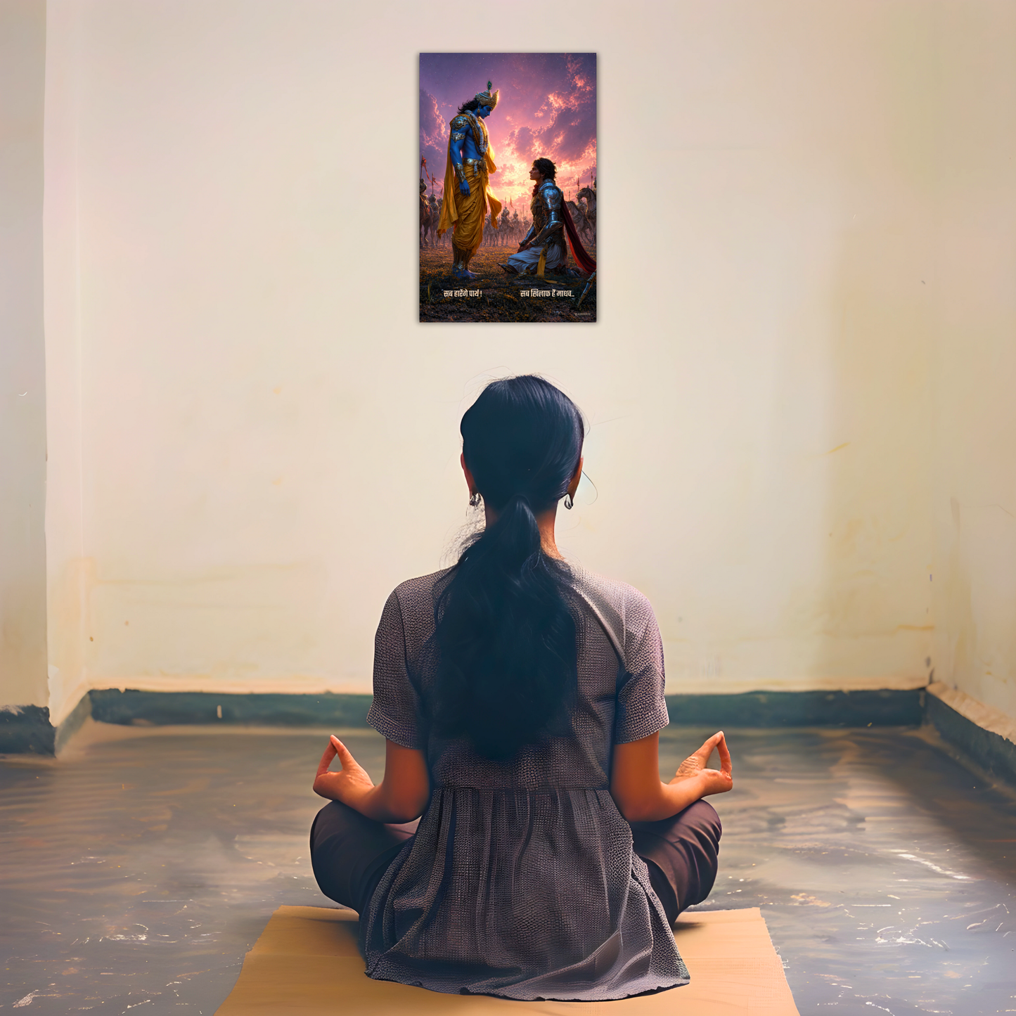 The 'सब खिलाफ हैं माधव, सब हारेंगे पार्थ' Krishna Motivational Poster | 8K | Premium Glossy