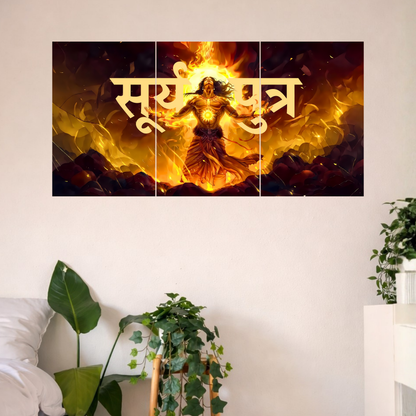 The "सूर्यपुत्र" Suryaputra Karna Epic 3 Panel SPLIT Poster | 8K | Premium Glossy