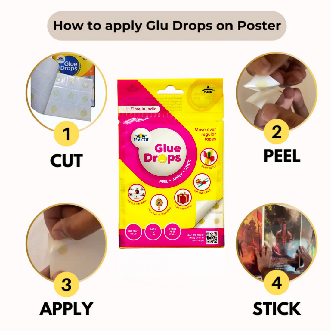 Extra Fevicol Instant And Non Messy Glue Drops - Pack of 24 Glue Drops