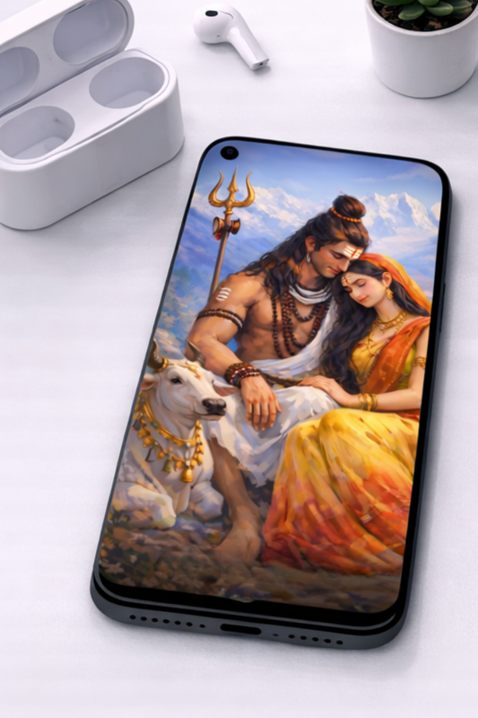 The Shiv Parvati Peaceful Mobile Skin | Premium UV Print | Matte Finish