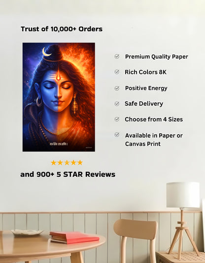 The 'यत्र शिवः तत्र शक्तिः' Shiv Shakti Premium Large Poster | 8K | Premium Glossy