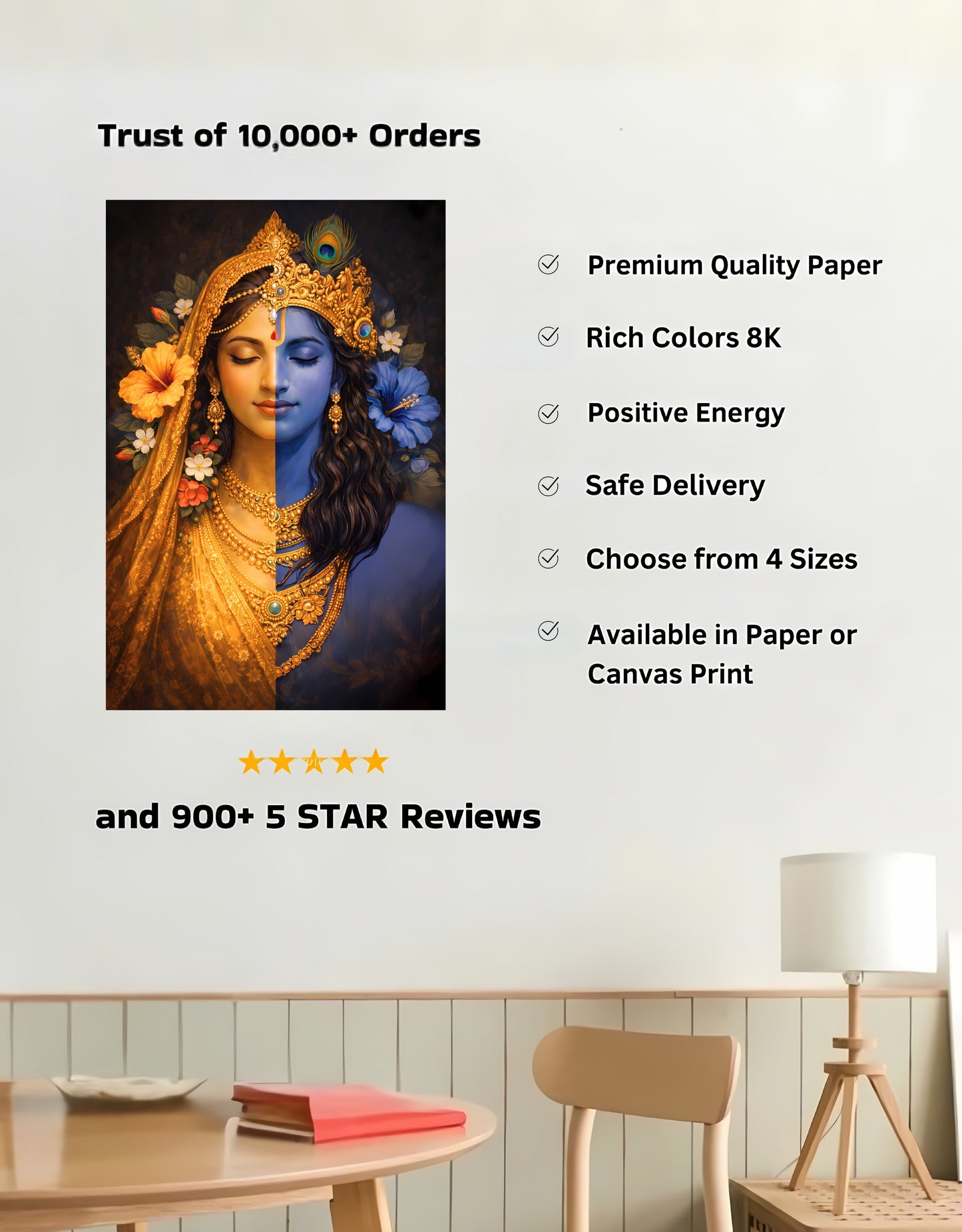 The Radha Krishna Premium Large Poster | 8K | Premium Glossy