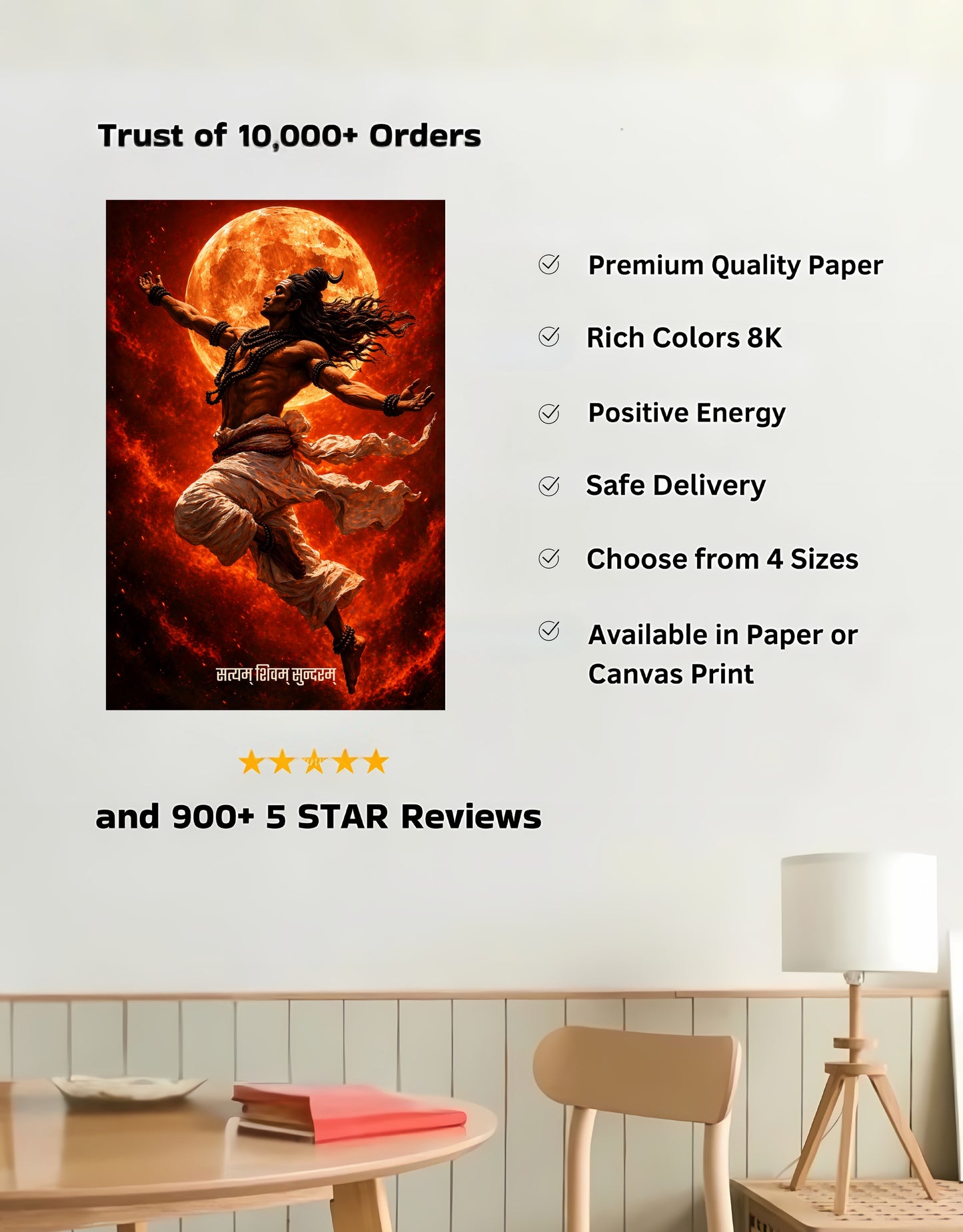 The 'सत्यम् शिवम् सुन्दरम्' Lord Shiva Premium Large Poster | 8K | Premium Glossy