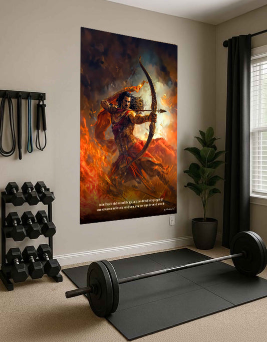 The "ब्रह्मास्त्रधारी" Arjuna Large Wall Poster | Premium Quality