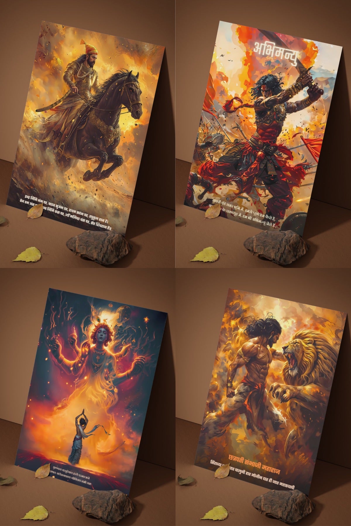 The 'SWASTIK' 19 Premium Posters Combo + Free Fevicol EasyStick Kit + 2 Surprise Sticker | Size : 1 x 1.5 ft - Bharatvarsh Arts--Wall Poster Sets - Buy Indian Spiritual, Mythology, Gods, Warrior Wall Art - For Living Room, Decor