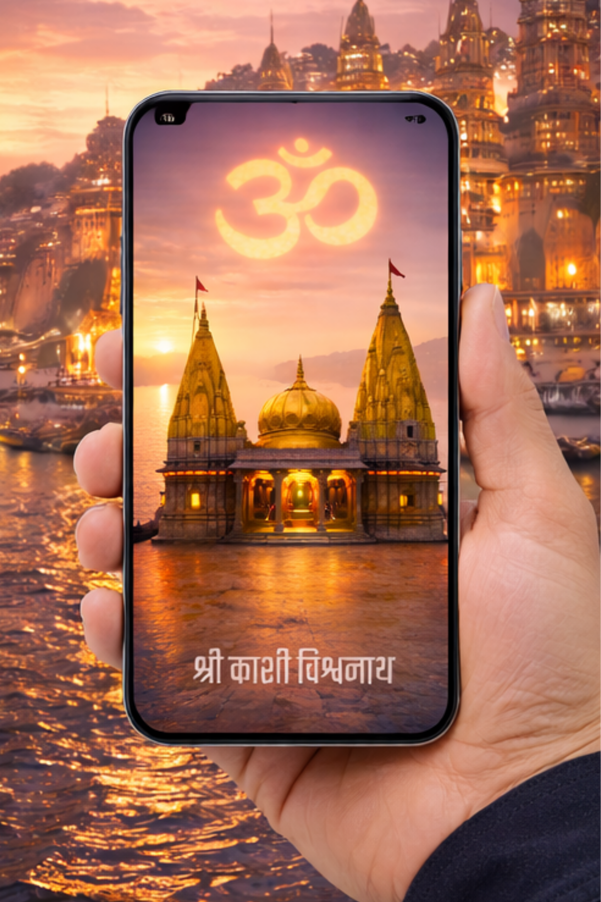 The 'श्री काशी विश्वनाथ' Kashi Vishwanath Shiv Temple Mobile Skin | Premium UV Print | Matte Finish