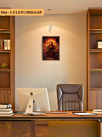 The "महिषासुरमर्दिनि" Durga Mata Wall Frame | Premium Quality - Bharatvarsh Arts--Wall Poster Sets - Buy Indian Spiritual, Mythology, Gods, Warrior Wall Art - For Living Room, Decor