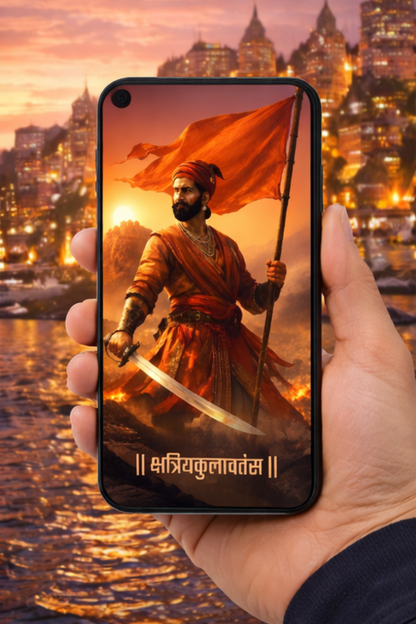 The '|| क्षत्रियकुलावतंस ||' Chatrapati Shivaji Maharaj Mobile Skin | Premium UV Print | Matte Finish