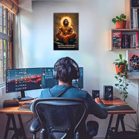 The 'मनोजवं मारुततुल्यवेगं' Hanuman Meditation Poster Orange | 8K | Premium Glossy - Bharatvarsh Arts--Wall Poster Sets - Buy Indian Spiritual, Mythology, Gods, Warrior Wall Art - For Living Room, Decor
