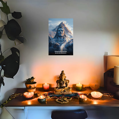 The "शिव कैलाशो के वासी" Lord Shiva Poster | 8K | Premium Glossy - Bharatvarsh Arts--Wall Poster Sets - Buy Indian Spiritual, Mythology, Gods, Warrior Wall Art - For Living Room, Decor