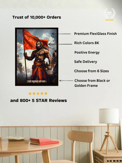 The 'यतो हनुमान् ततो जयः' Hanuman Wall Frame | Premium Quality