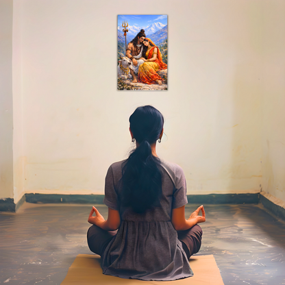 The Shiv Parvati Peaceful Poster | 8K | Premium Glossy
