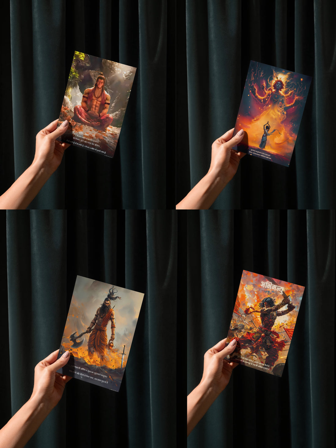 The 'BLOODLINE' Mini Size 12 Premium Posters Combo + Free Fevicol EasyStick Kit + 1 Surprise Sticker ( Customisable ) - Bharatvarsh Arts--Wall Poster Sets - Buy Indian Spiritual, Mythology, Gods, Warrior Wall Art - For Living Room, Decor