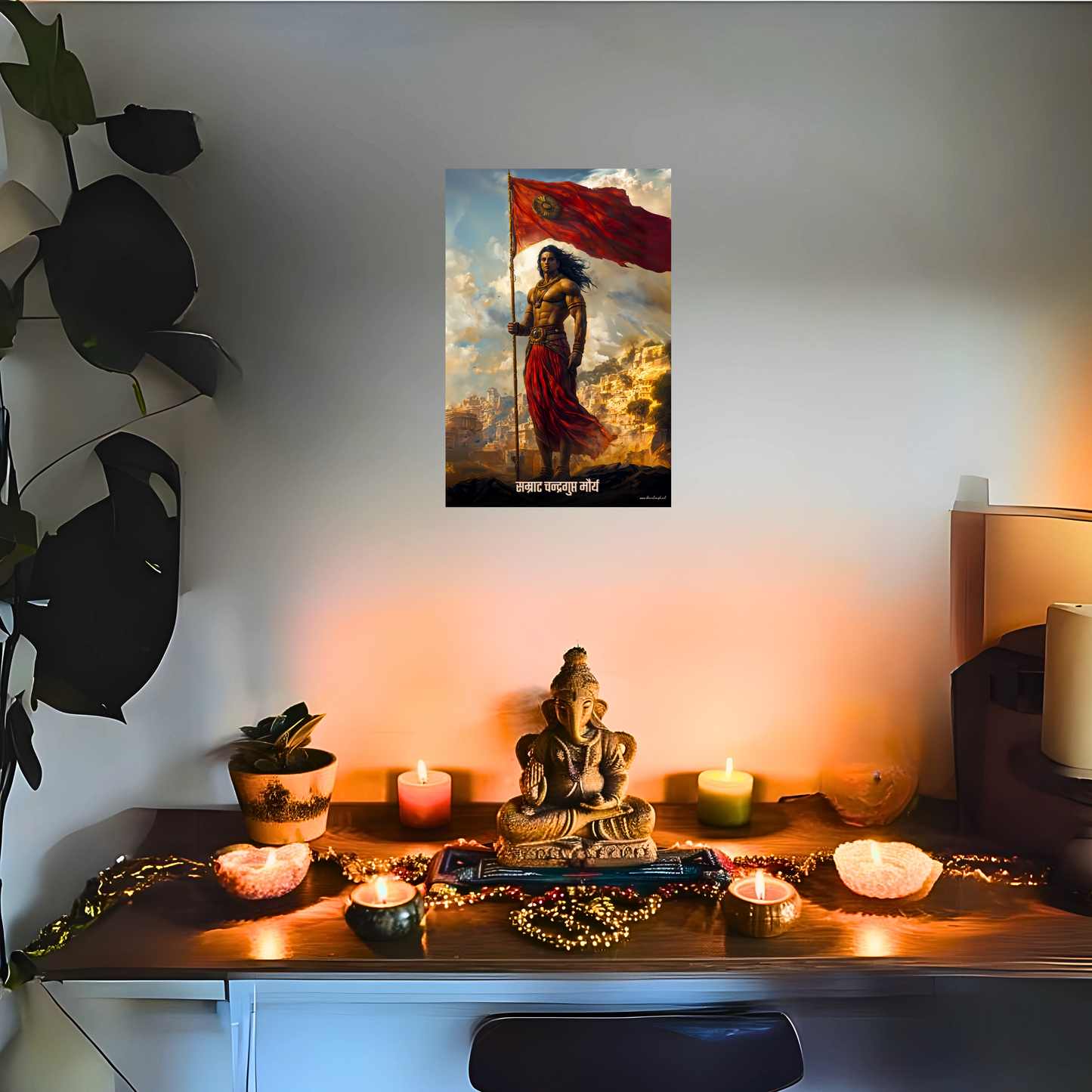 The 'सम्राट चन्द्रगुप्त मौर्य' Chandragupta Maurya Wall Poster | 8K | Premium Glossy - Bharatvarsh Arts--Wall Poster Sets - Buy Indian Spiritual, Mythology, Gods, Warrior Wall Art - For Living Room, Decor