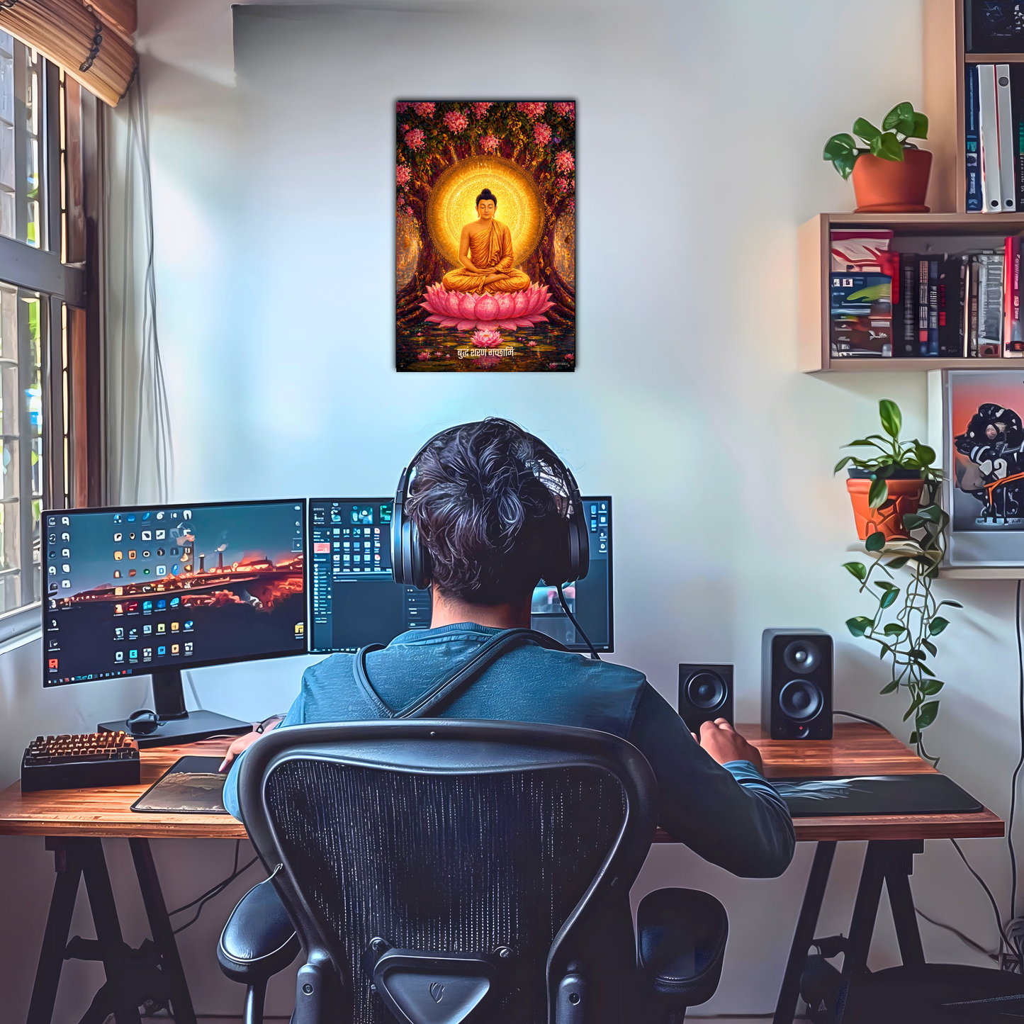 The 'बुद्धं शरणं गच्छामि' Gautam Buddha Peaceful Poster | 8K | Premium Glossy