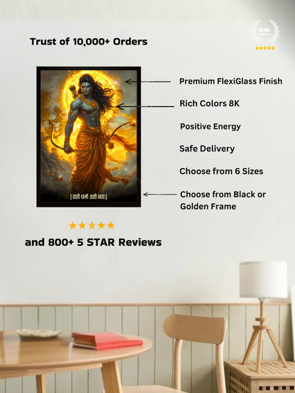 The "यतो धर्मः ततो जयः" Prabhu Ram Wall Frame | Premium Quality
