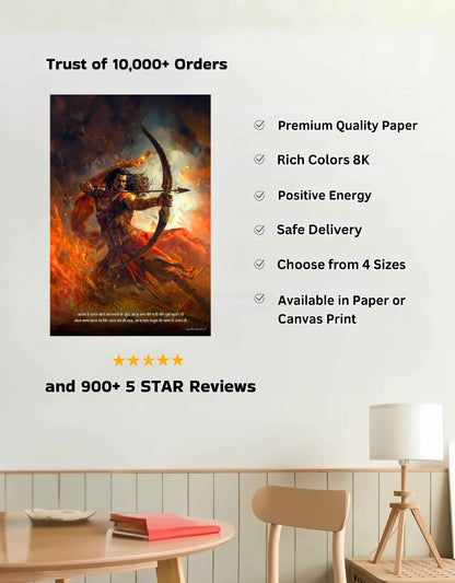 The "ब्रह्मास्त्रधारी" Arjuna Large Wall Poster | Premium Quality